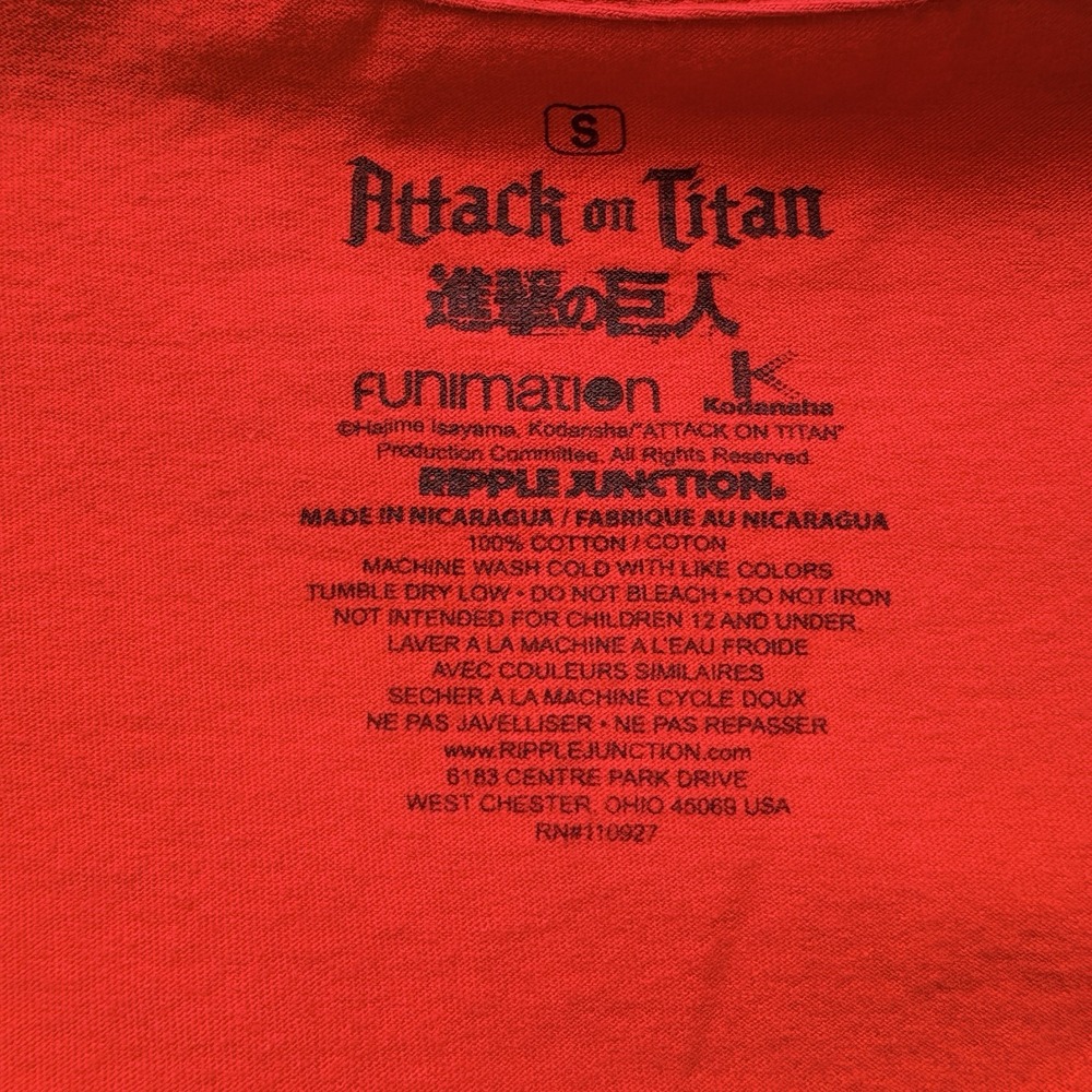 Attack on‎ Titan T Shirt Men S Eren Mikasa Levi Graphic Red Anime Manga Retro - Picture 4 of 7